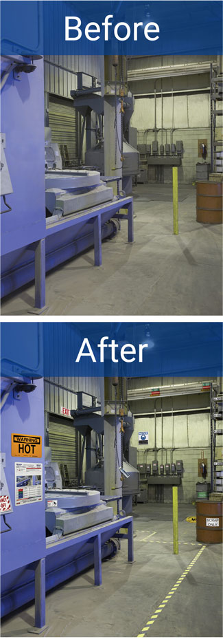 Antes y después de los controles visuales