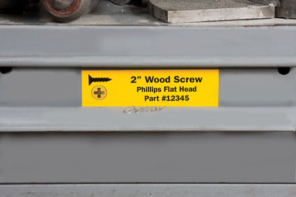 Brady wood screw label