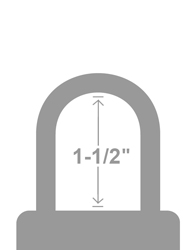 Un arco estándar de 1 1/2 pulgada medido desde la parte superior del cuerpo hasta el interior del arco.