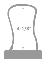 Un arco estándar de 4 1/5 pulgadas medido desde la parte superior del cuerpo hasta el interior del arco.