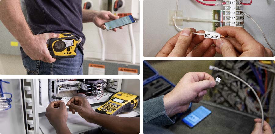 Un collage de diferentes aplicaciones de las impresoras M210, M211, y M410.