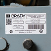 Rating plate label on machine