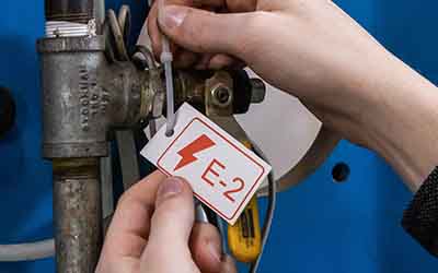 Una tarjeta de fuente de energía en una máquina.