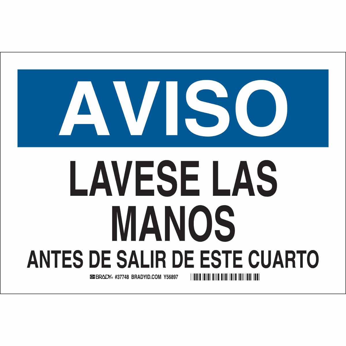 SEÑAL LAVESE LAS MANOS BRADY